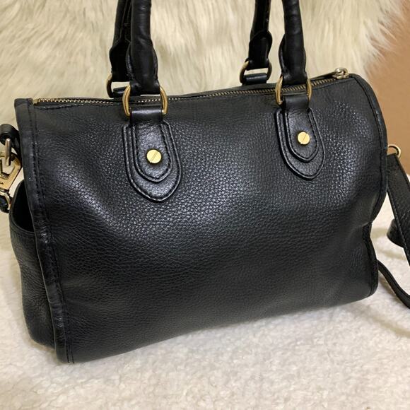 MICHAEL KORS Vintage Pebbled Black Leather Medium MARGO Zip Top Satchel - Picture 9 of 16